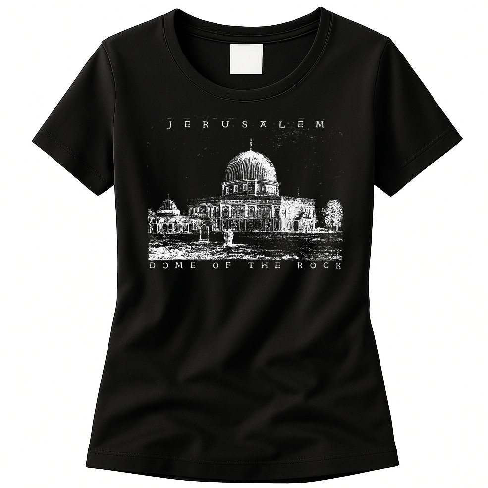 Dome of Rock Jerusalem Islamic Shrine Temple Vintage Womens T-Shirt