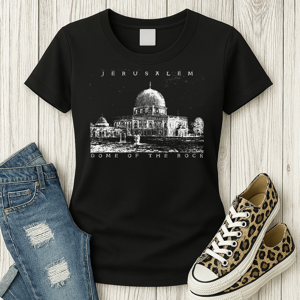 Dome of Rock Jerusalem Islamic Shrine Temple Vintage Womens T-Shirt