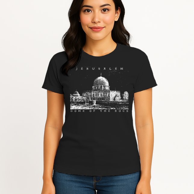 Dome of Rock Jerusalem Islamic Shrine Temple Vintage Womens T-Shirt