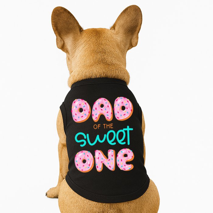 Dad Of Sweet One First Birthday Matching Family Donut Theme Doggie Tank