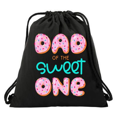 Dad Of Sweet One First Birthday Matching Family Donut Theme Drawstring Bag