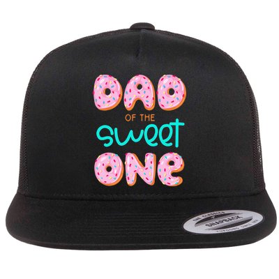 Dad Of Sweet One First Birthday Matching Family Donut Theme Flatbill Hat