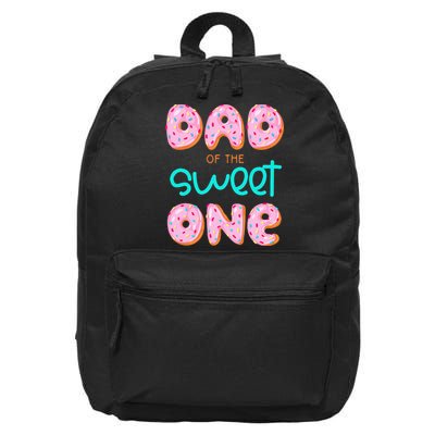 Dad Of Sweet One First Birthday Matching Family Donut Theme 16 in Basic Backpack