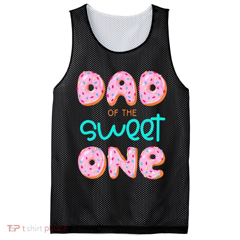 Dad Of Sweet One First Birthday Matching Family Donut Theme Mesh Reversible Basketball Jersey Tank