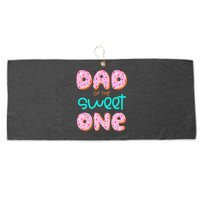 Dad Of Sweet One First Birthday Matching Family Donut Theme Large Microfiber Waffle Golf Towel