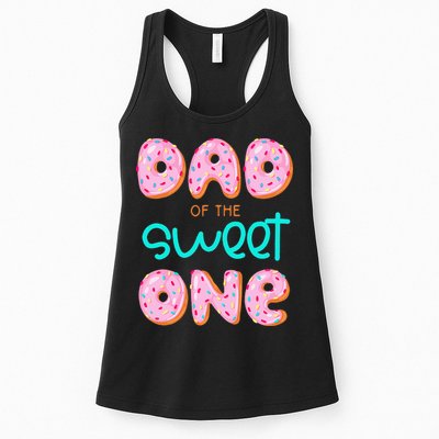 Dad Of Sweet One First Birthday Matching Family Donut Theme Womens Tank Top