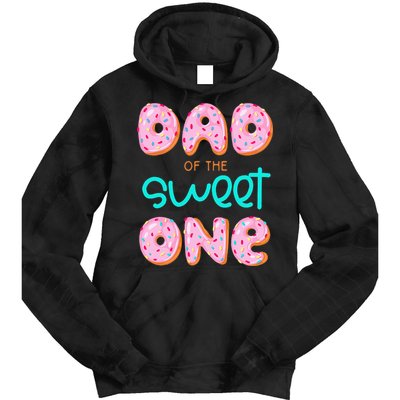 Dad Of Sweet One First Birthday Matching Family Donut Theme Tie Dye Hoodie