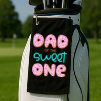 Dad Of Sweet One First Birthday Matching Family Donut Theme Golf Towel