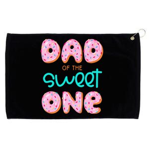 Dad Of Sweet One First Birthday Matching Family Donut Theme Grommeted Golf Towel