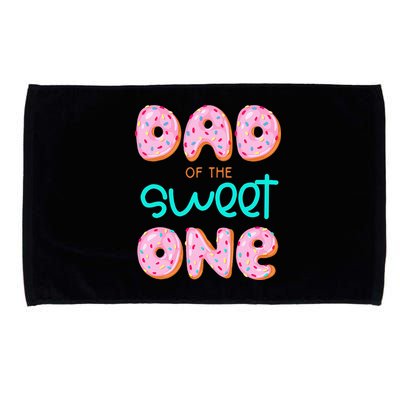 Dad Of Sweet One First Birthday Matching Family Donut Theme Microfiber Hand Towel