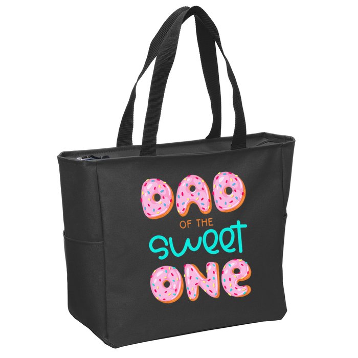 Dad Of Sweet One First Birthday Matching Family Donut Theme Zip Tote Bag