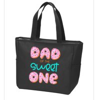 Dad Of Sweet One First Birthday Matching Family Donut Theme Zip Tote Bag