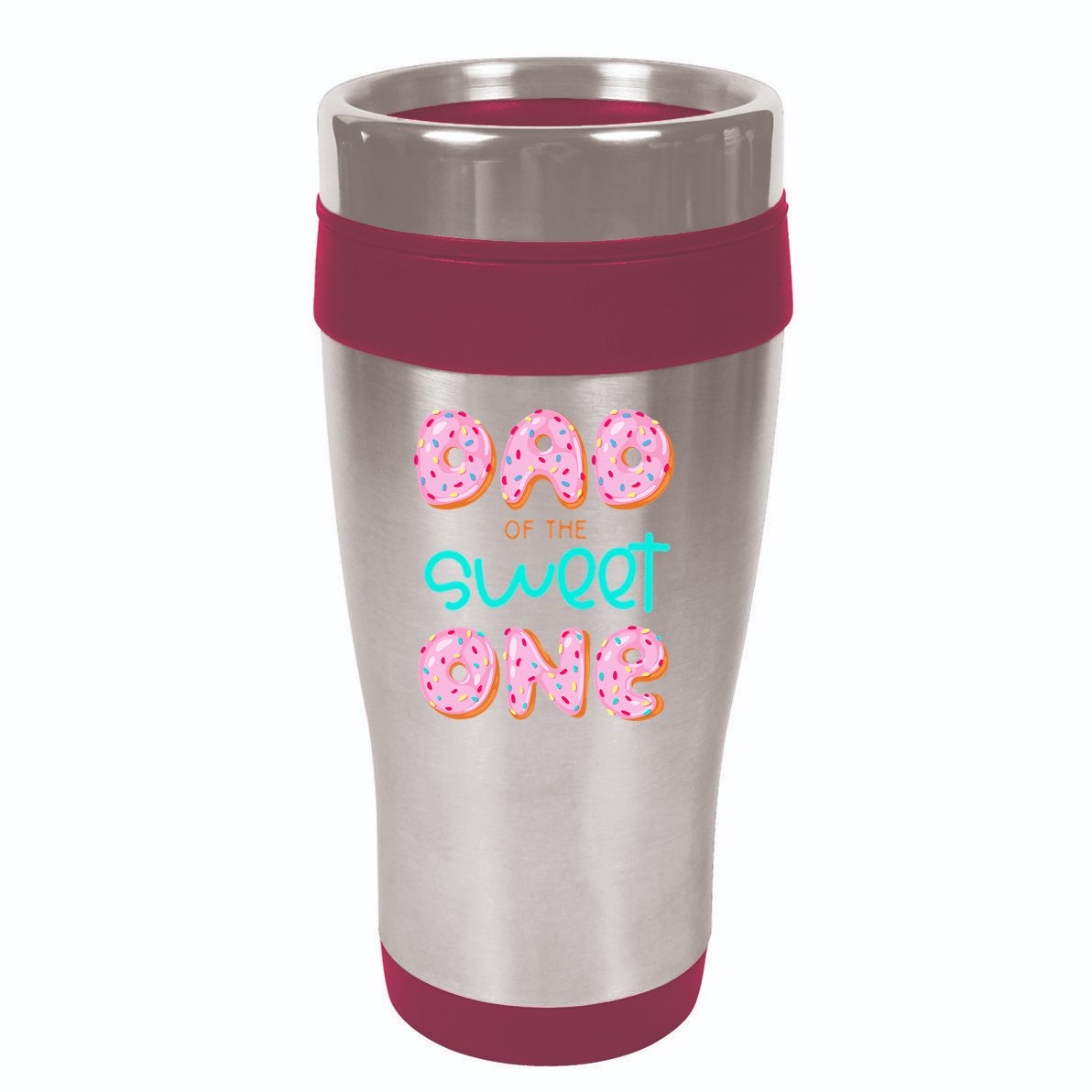 Dad Of Sweet One First Birthday Matching Family Donut Theme 16oz Travel Tumbler
