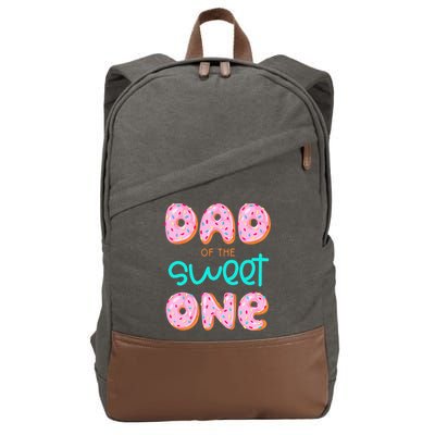 Dad Of Sweet One First Birthday Matching Family Donut Theme Cotton Canvas Backpack