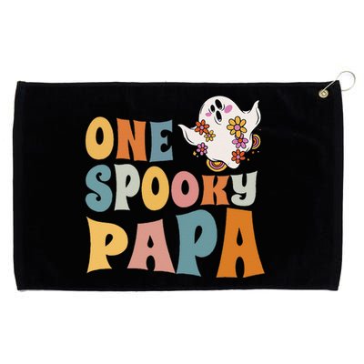 Dad One Spooky Papa Daddy Groovy Halloween Costume Grommeted Golf Towel