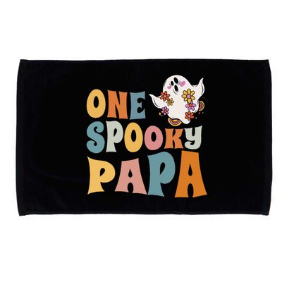 Dad One Spooky Papa Daddy Groovy Halloween Costume Microfiber Hand Towel