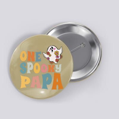 Dad One Spooky Papa Daddy Groovy Halloween Costume Button