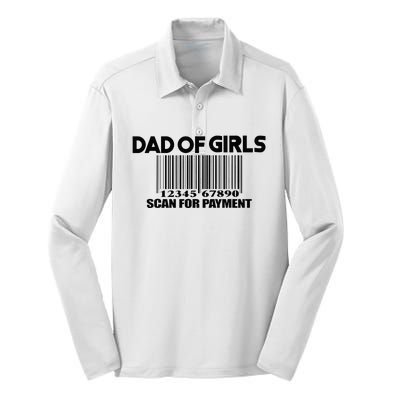 Dad of Scan for Payment Funny Fathers Day Quote Silk Touch Performance Long Sleeve Polo