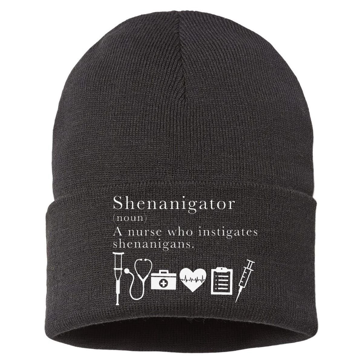 Definition Of Shenanigator Nurse Gift Sustainable Knit Beanie