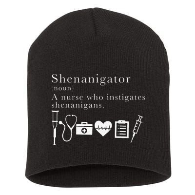 Definition Of Shenanigator Nurse Gift Short Acrylic Beanie