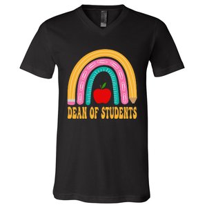 Dean Of Students Rainbow Pencil Back To School Appreciation V-Neck T-Shirt