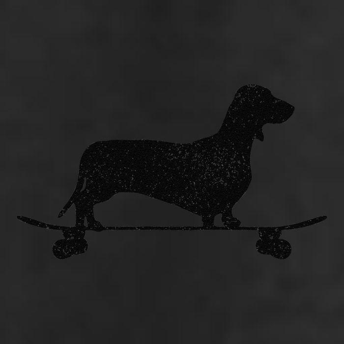 Dachshund On Skateboard Funny Wiener Dog Doxie Skater Gift 7 Panel Mesh Trucker Snapback Hat