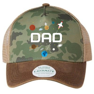 Dad Outer Space Birthday Party Legacy Tie Dye Trucker Hat