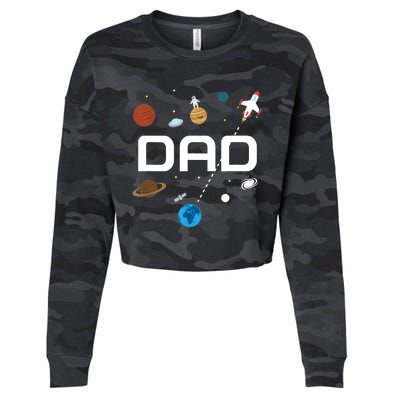 Dad Outer Space Birthday Party Cropped Pullover Crew