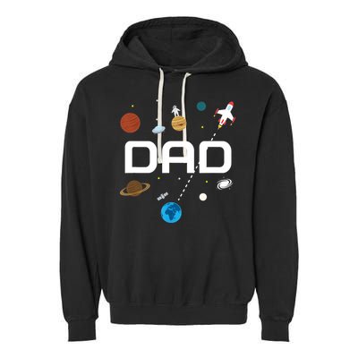 Dad Outer Space Birthday Party Garment-Dyed Fleece Hoodie