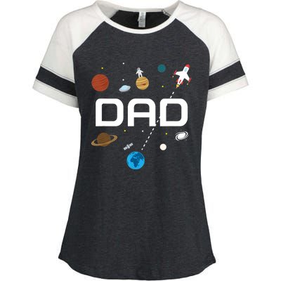 Dad Outer Space Birthday Party Enza Ladies Jersey Colorblock Tee