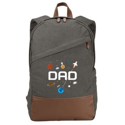 Dad Outer Space Birthday Party Cotton Canvas Backpack