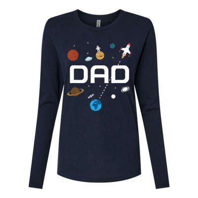 Dad Outer Space Birthday Party Womens Cotton Relaxed Long Sleeve T-Shirt