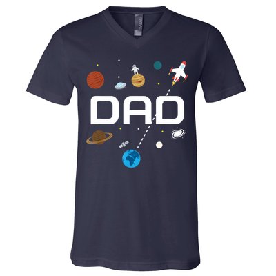 Dad Outer Space Birthday Party V-Neck T-Shirt