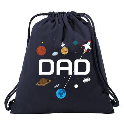Dad Outer Space Birthday Party Drawstring Bag