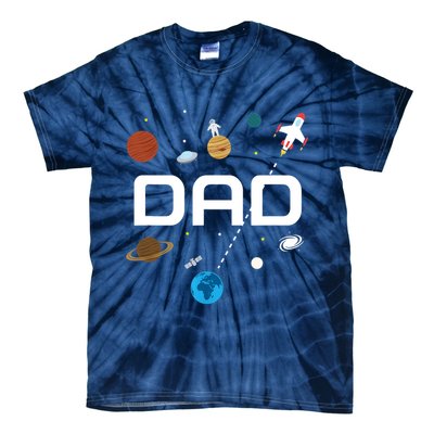 Dad Outer Space Birthday Party Tie-Dye T-Shirt