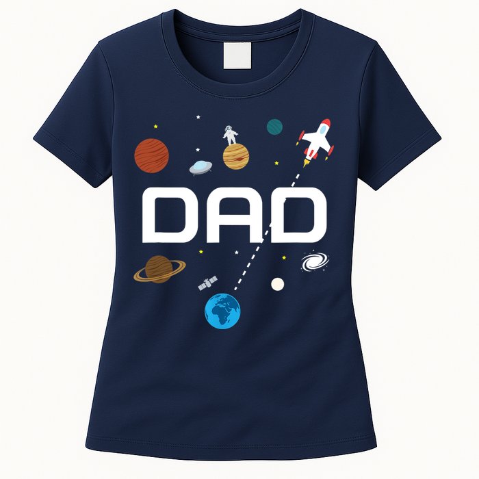 Dad Outer Space Birthday Party Womens T-Shirt