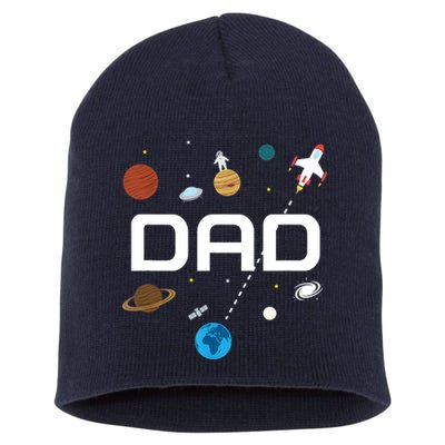 Dad Outer Space Birthday Party Short Acrylic Beanie