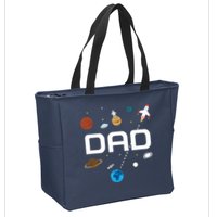 Dad Outer Space Birthday Party Zip Tote Bag