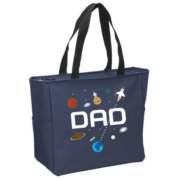 Dad Outer Space Birthday Party Zip Tote Bag