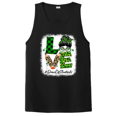 Dean Of Students Love Bleached Messy Bun St Patricks Day PosiCharge Competitor Tank