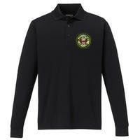 Department Of Stoners Funny Weed Cannabis Pot America USA Performance Long Sleeve Polo