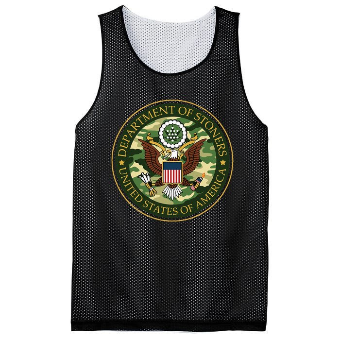 Department Of Stoners Funny Weed Cannabis Pot America USA Mesh Reversible Basketball Jersey Tank