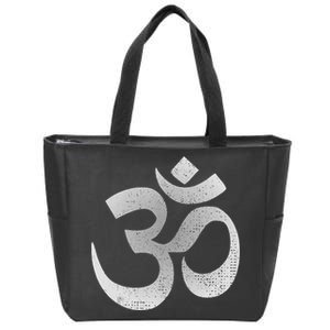 Distressed Om Symbol Namaste Yoga Spiritual Peace Om Icon Zip Tote Bag