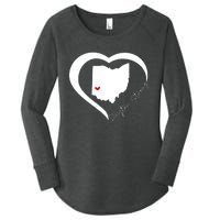 Dayton Ohio Strong Retro Heart Map Women's Perfect Tri Tunic Long Sleeve Shirt