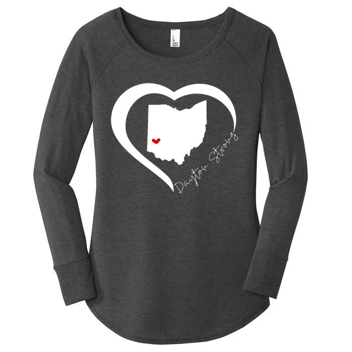 Dayton Ohio Strong Retro Heart Map Women's Perfect Tri Tunic Long Sleeve Shirt