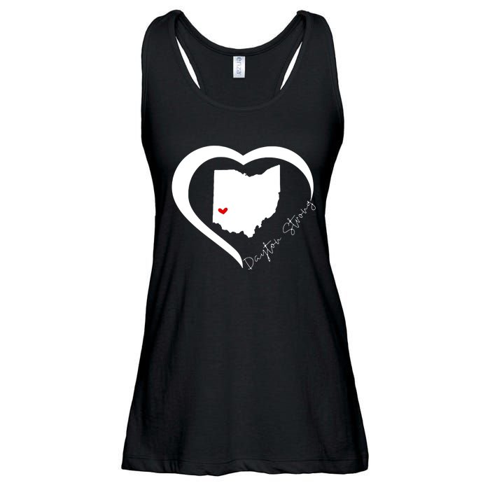 Dayton Ohio Strong Retro Heart Map Ladies Essential Flowy Tank