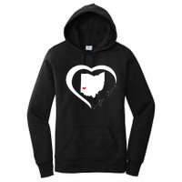 Dayton Ohio Strong Retro Heart Map Women's Pullover Hoodie