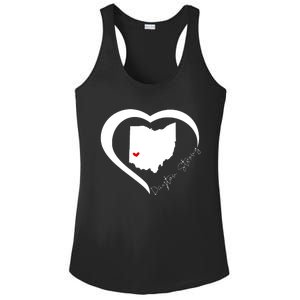 Dayton Ohio Strong Retro Heart Map Ladies PosiCharge Competitor Racerback Tank