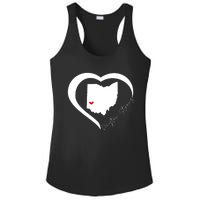 Dayton Ohio Strong Retro Heart Map Ladies PosiCharge Competitor Racerback Tank