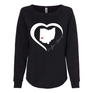 Dayton Ohio Strong Retro Heart Map Womens California Wash Sweatshirt